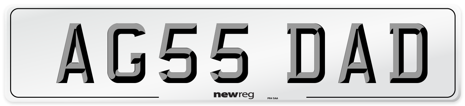 AG55 DAD Number Plate from New Reg